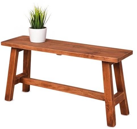 Spetebo Mahogny, sittbänk, natur, mörk, lastbar upp till 70 kg, rektangulär 90 x 25 cm, massivt trä, dekoration, blombänk, lantställe, träbänk, garderobsbänk, skobänk, bänk för vardagsrum, matsal