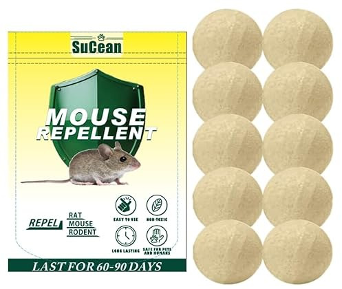 SuCean Repelente de Plagas, Repelente para Ratas y Ratones para Hogar y Coche, Apto para Mascotas, Mejor Que Ultrasónico, Adecuado para Cocina, Garaje, ático y Otros Lugares, Pack de 1