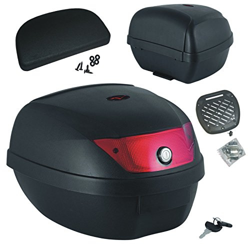 Motorrad Roller Top Case 28 Lt Universal Rückenlehne Matt Schwarz