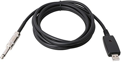 Lyws 3 m USB câble de guitare USB mâle vers 6,35 mm 1/10,2 cm Mono mâle Guitare électrique câble