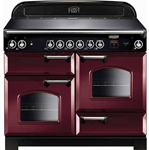 Rangemaster Classic CLA110ECCY/C 110cm Electric Range Cooker with Ceramic Hob - Cranberry / Chrome