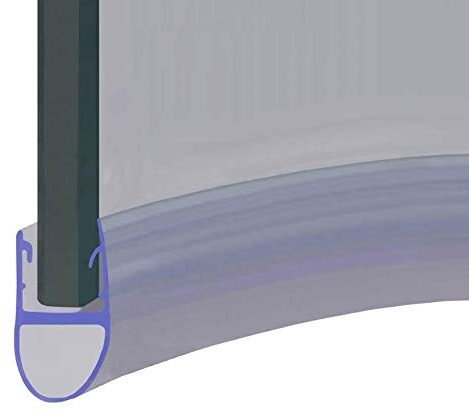 Pre Curved Shower Screen Door Bubble Seal | Fits 4, 5 or 6mm Glass | Seals Gaps of Up to 7mm | 850mm Long | SEAL027 (85cm Length)