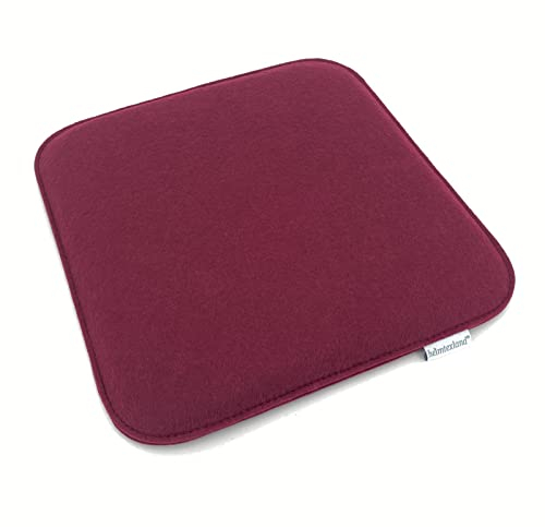 heimtexland ® 2er Pack Sitzkissen Filz Stuhlkissen Bodenkissen Polster Stuhlauflage Indoor Outdoor Kissen eckig Typ631 Filzkissen Bordeaux rot 35x35 cm 2 Stück