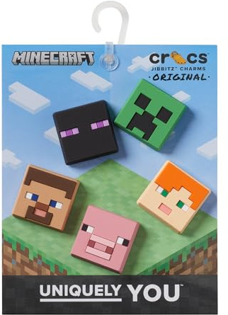 Crocs Unisex Schuhanhänger, anhänger Jibbitz Pack Minecraft 5 Stück, Multi