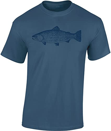 Baddery Angler T-Shirt Herren - „Forelle“ | Angel Shirt für Männer - Angelkleidung