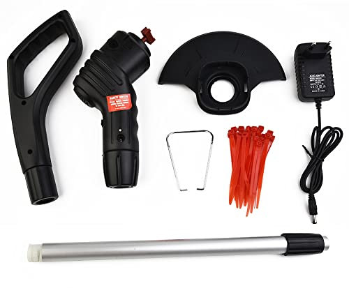 NMJHEVX Tagliabordi elettrico senza fili con spina UK Trimmer per erba da giardino con 20 lame per trimmer, ricaricabile, facile da tagliare in erba, manico lungo telescopico regolabile