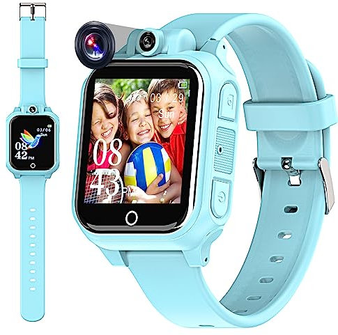 Umblue Reloj Inteligente niño, Regalos para Niños 3-12 Años, Smartwatch con Cámara Giratoria de 90° y Pantalla Táctil