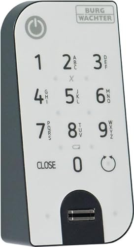 BURG-WÄCHTER Keypad für elektronische Türschloss-Systeme secuENTRY, Bedienung mit Fingerabdruck und PIN, Beleuchtetes Tastaturfeld, IP43, ENTRY 7712 KP FP, Schwarz/Weiß