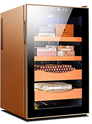 Smoking Set/Humidors Temperature Control Cigar Cabinet Moisturizing Cigar Cabinet Energy-saving And Silent Cedar Wood Shelf Large Capacity Cigar Box/156 ( Color : Brown , Size : 45*52.5*72.5cm )