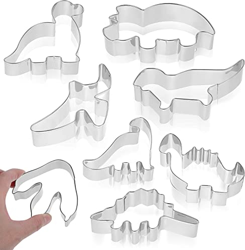 Cabilock 8pièces Emporte Dinosaure Acier Inoxydable De Moules Créatifs Pour Biscuits Gâteaux Et Pour Pâtisserie Amusante Et Décorative