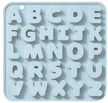 YEJAHY Silikonform Buchstaben, A-Z Alphabet Silikonformen Gießformen Buchstaben, Wiederverwendbare Letter Cake Backform für DIY-Formen, Kuchen (Blau)