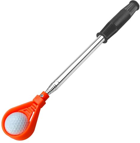Paleta de pelota de golf telescópica, 8 piezas, plegable, herramienta de retriever de pelota de golf, herramienta de retriever de golf, gadgets de acero inoxidable, agarrador de pelotas de golf para