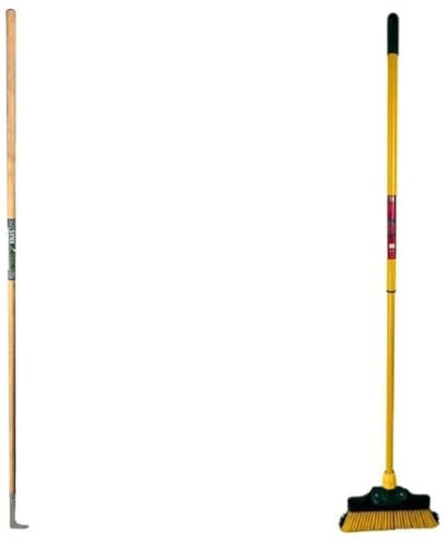 Synx Tools Fugenmesser 150cm und Synx Tools Krallenbesen 35cm - Unkrautkratzer - Fugenkratzer - Straßenbesen - Teleskopstiel 70-140cmSynx Tools Fugenmesser mit Stiel 150cm und Stahldrahtbesen - Outd