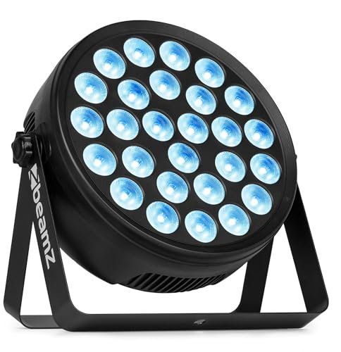 BeamZ BCC240 LED PAR RGBW 27x4W - Foco LED profesional con DMX, estroboscopio ajustable, control remoto, soporte de montaje, modo automático y sonido, ideal para fiestas y eventos en vivo