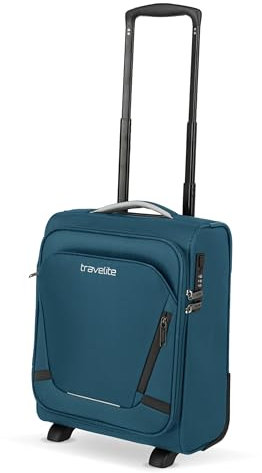 Travelite Handgepäck Koffer mit 2 Rollen für EasyJet, Vueling + Wizz, integriertes Zahlenschloss, Bordtrolley Jetpack: Kompakter Weichgepäck Trolley mit Aufsteckfunktion, 40x30x20 cm, 21 l, 1,7 kg