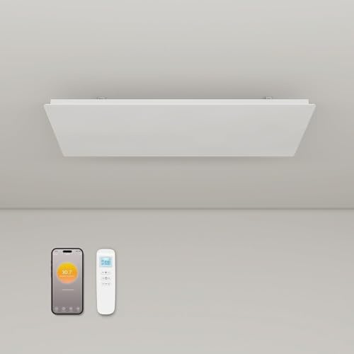 byecold Infrared Panel Heater Built-in Thermostat, Ceiling Mounted Far Infrared Heater, WiFi App Remote Control, Energy Efficient, Ideal for Indoor Home/Office - 1150W