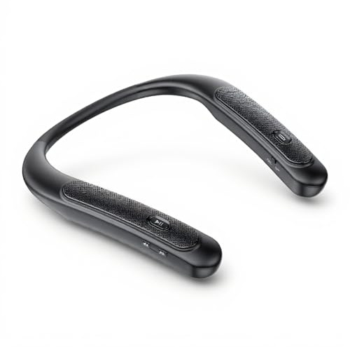 Goshyda Altoparlante Bluetooth Al Collo Wireless, Altoparlante a Sospensione del Collo Stereo 3D con 5wx4, IPX4 Acqua 12h Playtime