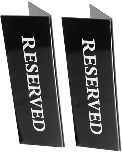 HOLIDYOYO 2 Stück Teiliges Reserviert schild aus Acryl Schwarz Langlebig und Bedruckt für Hochzeiten Restaurants Bars und Konferenzräume zur Sitzplatzreservierung