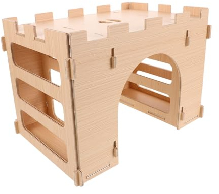 BESPORTBLE Heuraufe Aus Holz Für Kaninchen Meerschweinchen Und Kleintiere Mit Integriertem Futterspender Nistkasten Und Spielbereich Für Sauberes Füttern Und Sicheren Rückzugsort