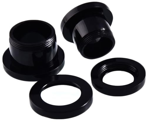 TIEHOKTW Black Ear Tunnels Plugs 10mm, 2Pcs Acrylic Double Flared Plugs and Tunnels Earrings Piercing Kit Screw Fit for Men