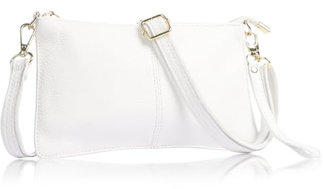 Paxory Genuine Leather Crossbody Bags for Women, Ladies Small Shoulder Bag Purses, Wristlet Clutch Purses with Wrist Strap for Travel Shopping Work Daily Use | Genuine Leather
