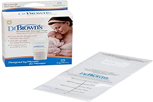 Dr. Brown's S4005 - Pack de 25 bolsas de almacenamiento para leche materna