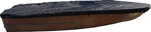 Universelle Bootspersenning 600D | Größe 488 bis 553cm x 240cm | wasserdichte Schwarze Bootsplane mit Seil und Aufbewahrungstasche | Schutz vor allerlei Umwelteinflüssen Dank PVC-Beschichtung