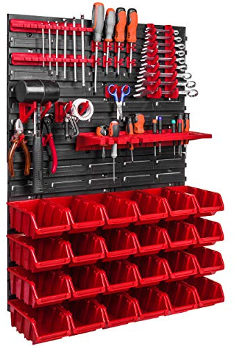 576 x 780 mm Wandregal Werkstatt Garage Lager Hobbyraum Werkzeughalter Stapelboxen Sichtlagerkästen. (ITBNN600x2-U1010-NP6-R444)