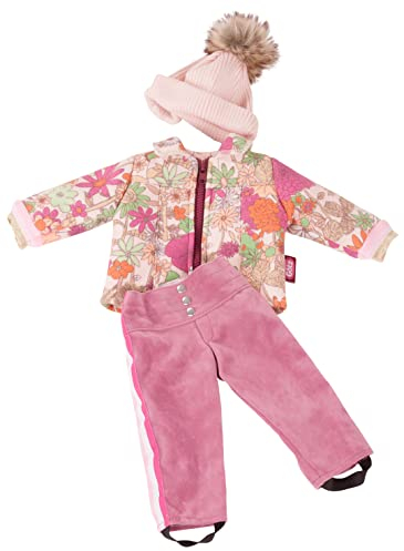 Götz 3403090 Winter-Kombination Blooms - Puppenbekleidung Gr. XL - 3-teiliges Bekleidungs- und Zubehörset für Stehpuppen 45-50 cm