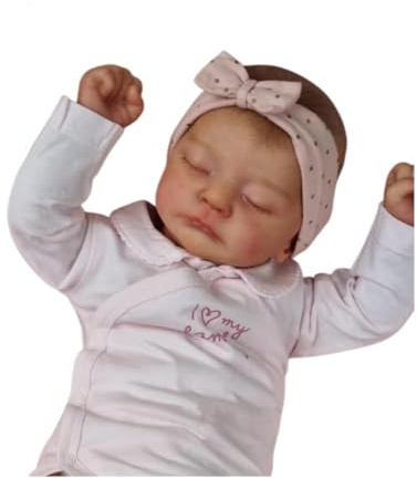 MAIHAO 19zoll 49cm lebensechte babypuppe Reborn Babys mädchen silikon Puppe Junge wie echtes Toddler realistische Schlafen Dolls Augen zu