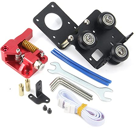 Befenybay Upgrade Direct Dual Gear Extruder Support Kit Easy Print Flexibles Filament für Creality Ender 3 V2 3D-Drucker (Platte + Dual Gear)