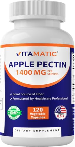 Vitamatic Apple Pectin 700 mg 120 Vegetarian Capsules - Dietary Fiber - Promotes Healthy Intestinal Health*