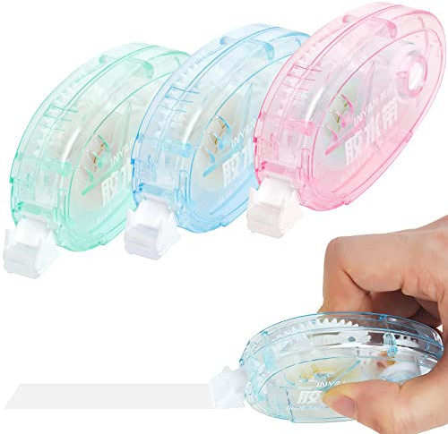 3Pcs Glue Tape Roller 10m x 8mm, Double Sided Tape Dispenser, Scrap Book Glue Adhesive Glue Tape for Crafting Portable Glue Dots Double Sided Glue Roller for Scrapbooking Journaling Crafting