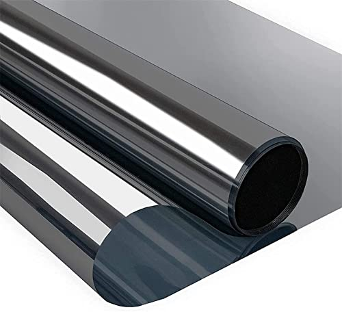 WWYL Verdunkelungsfolie, Fensterfolie Sichtschutz Spiegelfolie Fenster Selbstklebend Sonnenschutz Anti-UV Statische Folie Dunkel Für Schlafzimmer Badezimmer (Schwarz,40x200cm)