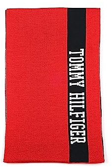 Tommy Hilfiger Herren Logo Mix Schal, Primary Red Multi, Einheitsgröße, Primary Red Multi, Einheitsgröße