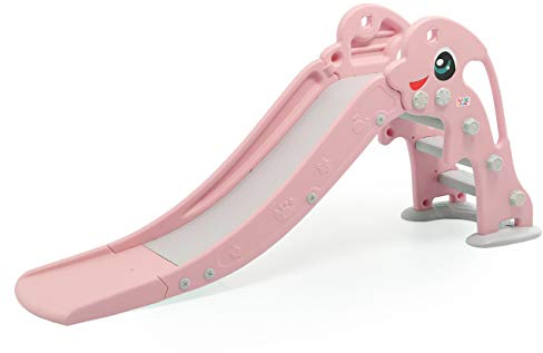Baby Vivo Kinder Rutsche Kinderrutsche Gartenrutsche Kleinkinderrutsche Kunststoff Delfin abgerundete Ecken & Kanten für Indoor & Outdoor in Rosa