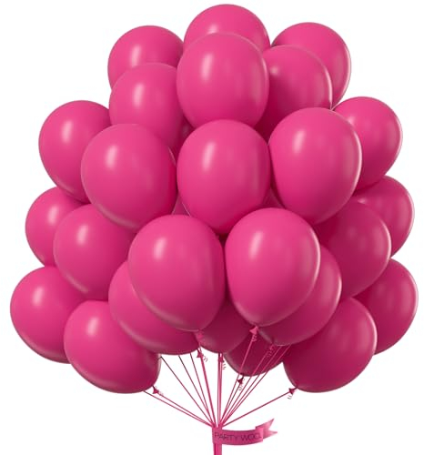 PartyWoo Luftballons Pink, 52 Stück 10 Zoll Ballons Pink, Luftballons Rosa Pastell, Ballons für Luftballon Girlande als Geburtstagsdeko, Deko Hochzeit, Partydeko, Babyparty Deko, Taufe Deko, Rosa-Q05
