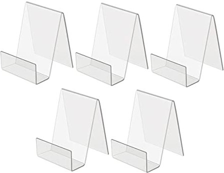 5St Bücherstand bücherregal bookend the accou büro zubehör büromaterial Buchständer für Laden Buchständer zum Ausstellen Buchen Halterung Display-Rack Ausstellungsstand Acryl Weiß