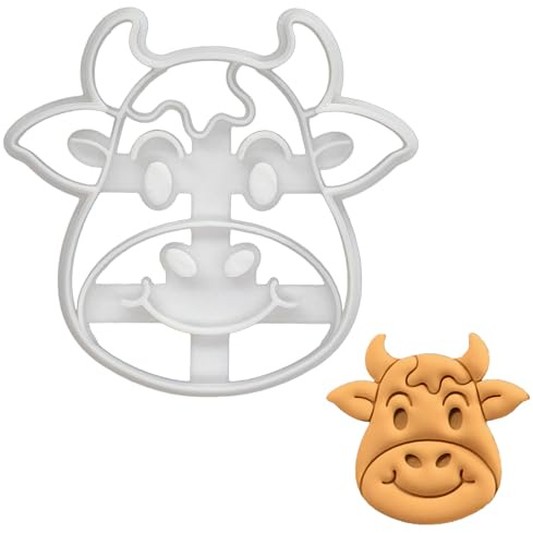 BAKERLOGY Fröhliche Kuh Ausstechform - Detailliertes Keksausstecher-Design zum Backen und Basteln, ideal für Fondant, Teig, Ton