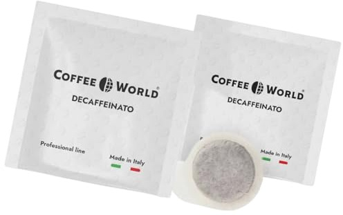 Coffee World, 100 dosettes décaféinées – dosettes papier filtre compostable Ese44 7,5 g