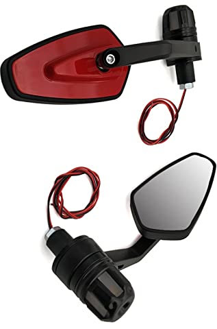 Zubehör Motorradgriffspiegel Mit LED-Blinker Für DUCATI HYPERMOTARD 821 939 SP Hypermotard 950/950 SP (Color : Red)