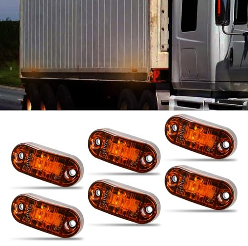 DREAMIZER 6 Stück 2.5 Zoll Seitenmarkierungsleuchten Ovale Begrenzungsleuchten Anhänger 2 Diodensignal Umrissleuchte Lauflichter Positionsleuchte Anhänger für LKW Boot RV Camper Zubehör