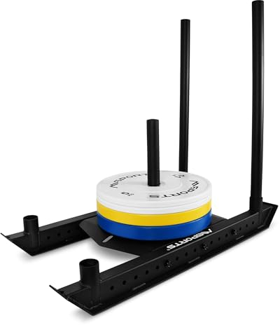 MSPORTS Gewichtsschlitten Premium - Power Sled, Powerschlitten, Sprint- und Zugschlitten, Schnellkrafttraining, Druck- und Zugübungen Schwarz