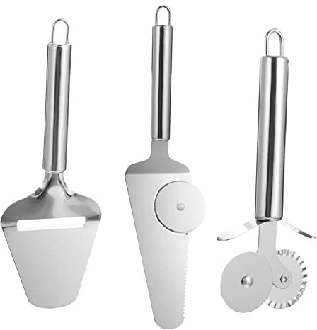 Mikinona Ergonomischer Griff Edelstahl Pizza Backen Kuchen Schaufel Tragbare Einfache Verwendung 1 Set