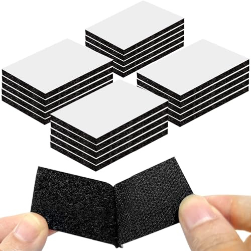 Redamancy 20 Pièces Scratch Autocollant Double Face, Ruban Adhésif Double Face, Bande Agrippantes Adhésives Extra Fort Rectangle Adhésif Double Face Puissant Réutilisable 3 x 5cm