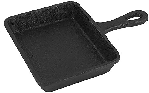HAODUOO Mini Cast Iron Skillet, Square Pre-Seasoned Frying Pan Kitchen Cookware 5inch Black frying pan Wok