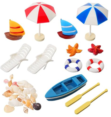 POPETPOP 1satz Miniatur Strand Deko Teiliges Miniatur Zubehör Für Und Mikrolandschaften Sommer Scene Mit Muscheln Und Garten Dekoration
