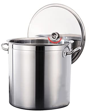 Ollas Grandes y Profundas de Acero Inoxidable (20-98 L), Olla Profesional de Acero Inoxidable con Tapa, Apta para inducción, Apta para Todo Tipo de cocinas (tamaño: 30 x 30 cm (20 L))