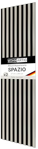 wohnartig® Akustikpaneele SPAZIO 1,404 m² – 260 cm x 54 cm* Set – (Set = 2 Stück 260 cm x 27 cm) | Farbe: Kaschmir | Wandverkleidung | Akustikpaneel | Wandpaneele auf Filz | Akustikfilz