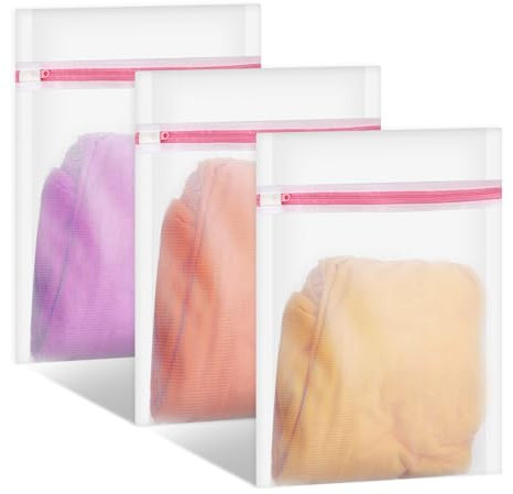 UTOCLEC 3 Piezas Bolsa Lavadora, Bolsas de Malla con Cremallera para Suéteres, Red de Lavado para Cortinas, Abrigos, Suéteres, Ropa de Cama, Almohadas, Alfombras
